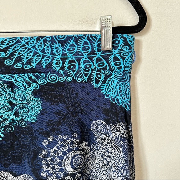 Desigual A- Line Black and Blue Paisley Print Skirt Size L - Picture 5 of 8